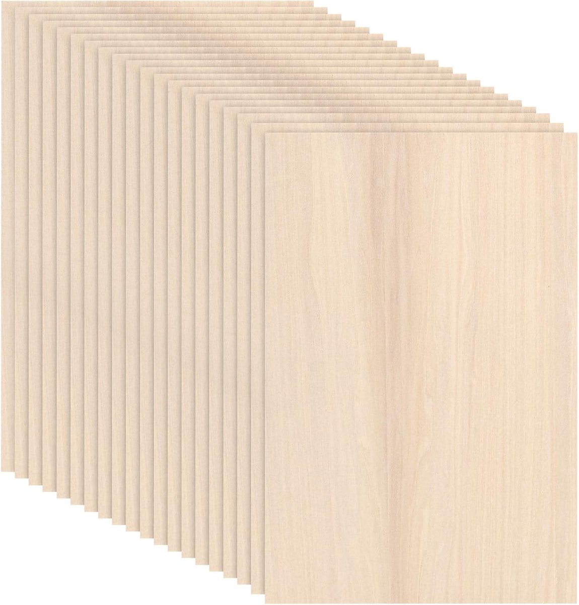 20 Stuks 200 x 300 x 2mm Basswood Plywood Platen, Onbewerkt Houten Plaat voor Kunst en Ambachten, Ideaal voor DIY Projecten en Houtbewerking