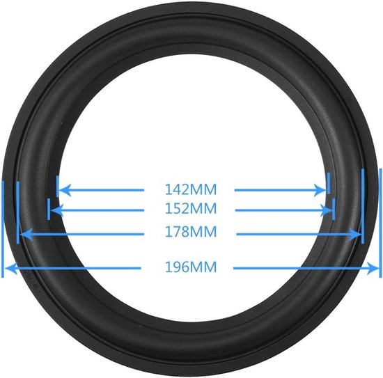 8 Inch Speaker Surround Reparatie, Rubber Woofer Rand Vervangingsonderdelen, Duurzaam en Leeftijdsbestendig — afbeelding 4