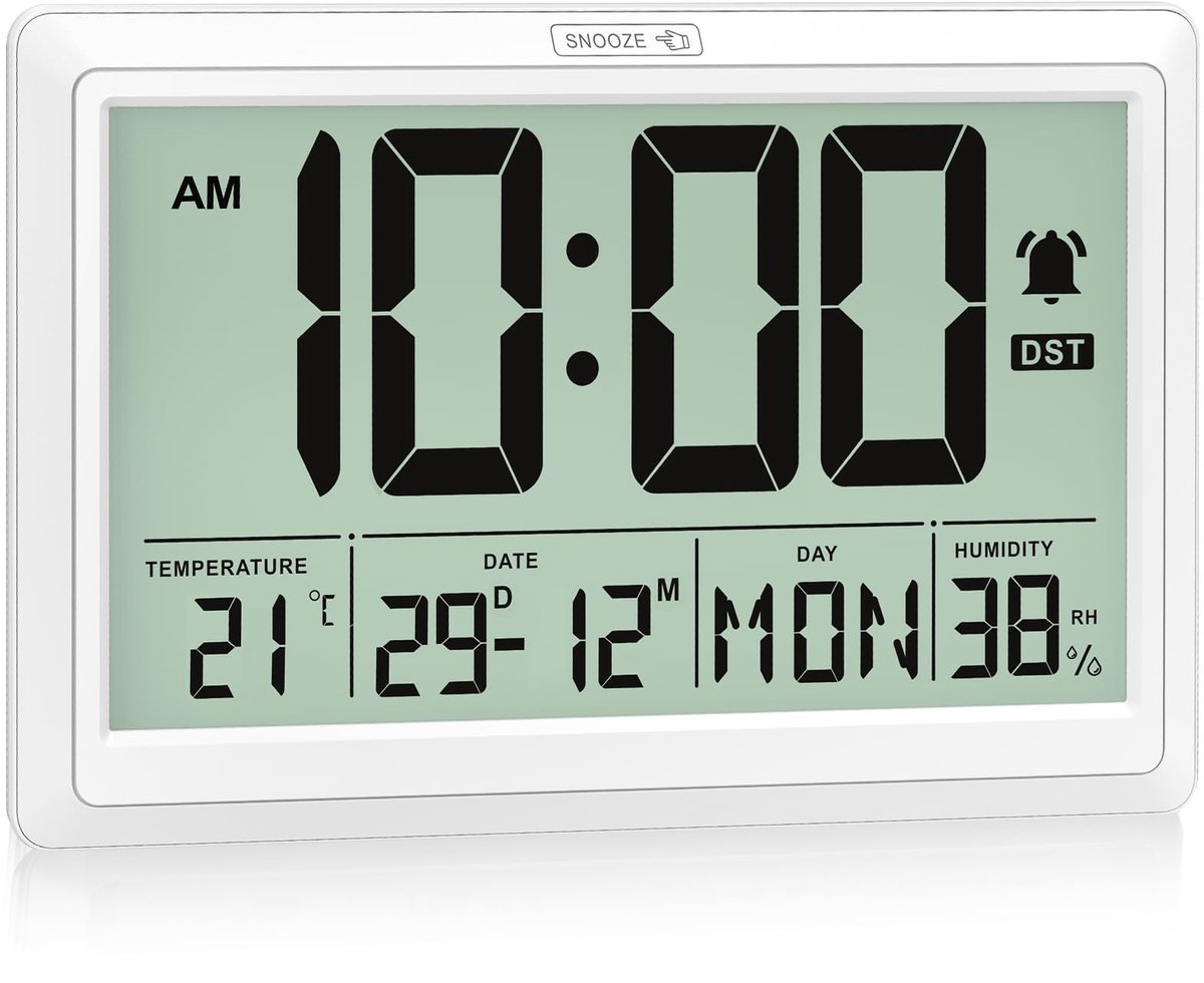SolidKeus - Digitale Wand- en Tafelklok met HD LCD Display en Alarmfunctie