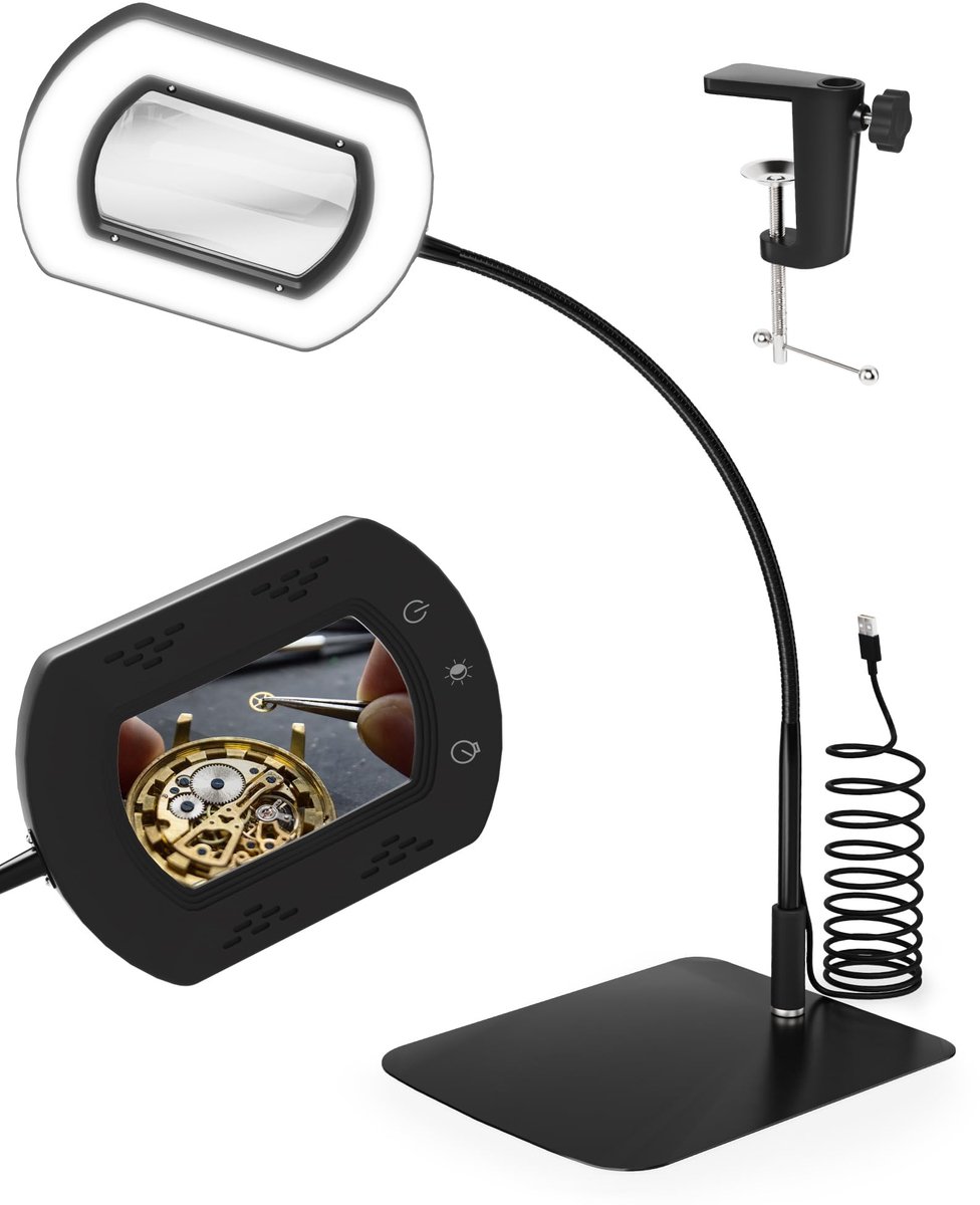 SolidKeus - 10X Vergrootglas met Licht en Standaard voor Nauwkeurige Taken