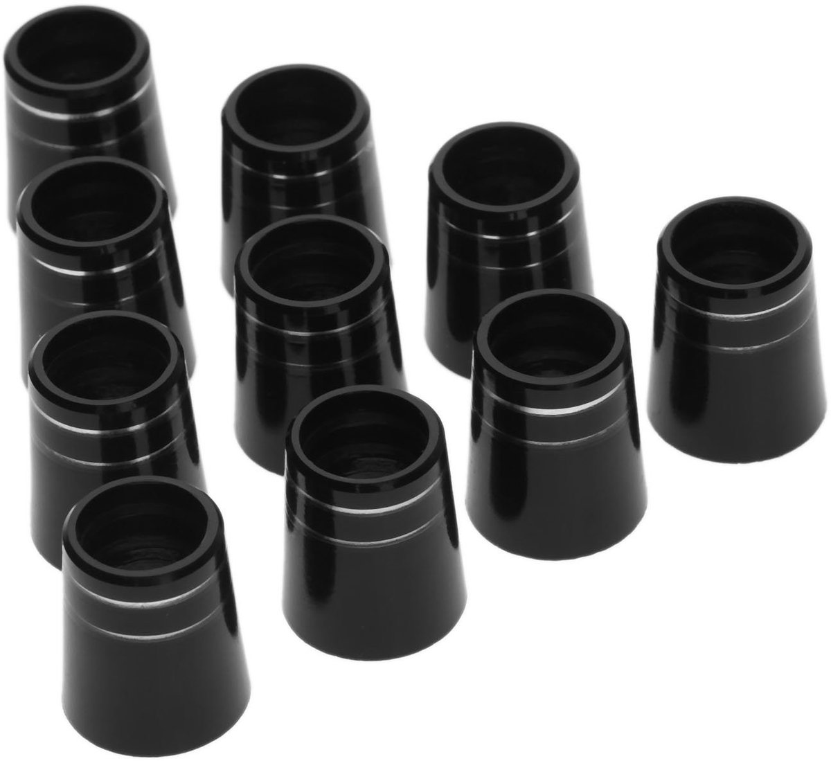 SolidKeus - Set van 10 Golf Iron Ferrules met Dubbele Zilveren Ring