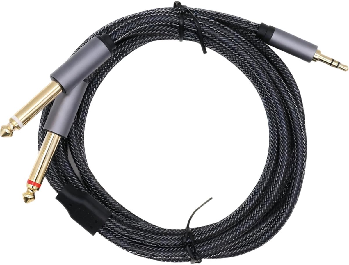 SolidKeus - 3.5mm naar Dubbele 6.35mm Mono Y Splitter Audiokabel 2m