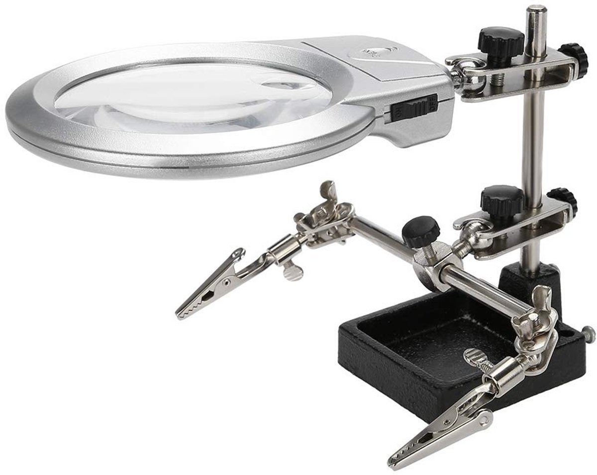 SolidKeus - LED-lichtsieradenvergrootglas 5X met Clips voor Gedetailleerde Observaties
