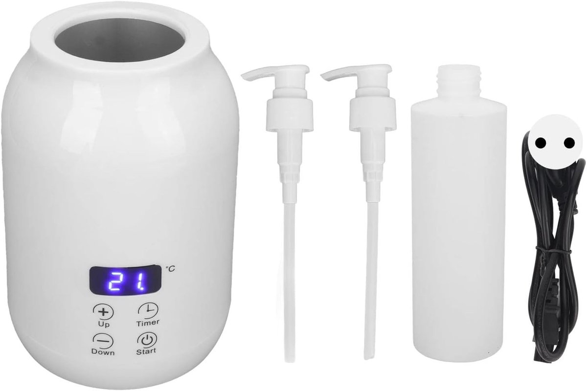 Professionele Massageolie Verwarmer met Instelbare Temperatuur en 2 Dispenserflessen voor Spa en Thuisgebruik