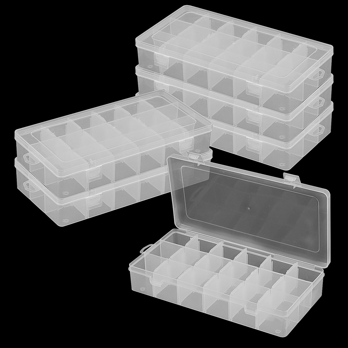 SolidKeus - Set van 6 Opbergdozen voor Kleine Onderdelen, 18 Compartimenten