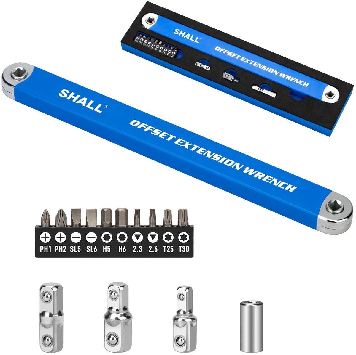 SolidKeus - Offset Steeksleutel 39 cm met Universele Bits