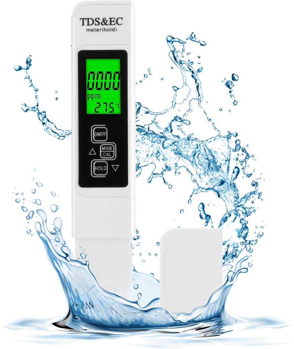 SolidKeus - 3-in-1 TDS Waterkwaliteitsmeter met Achtergrondverlichting