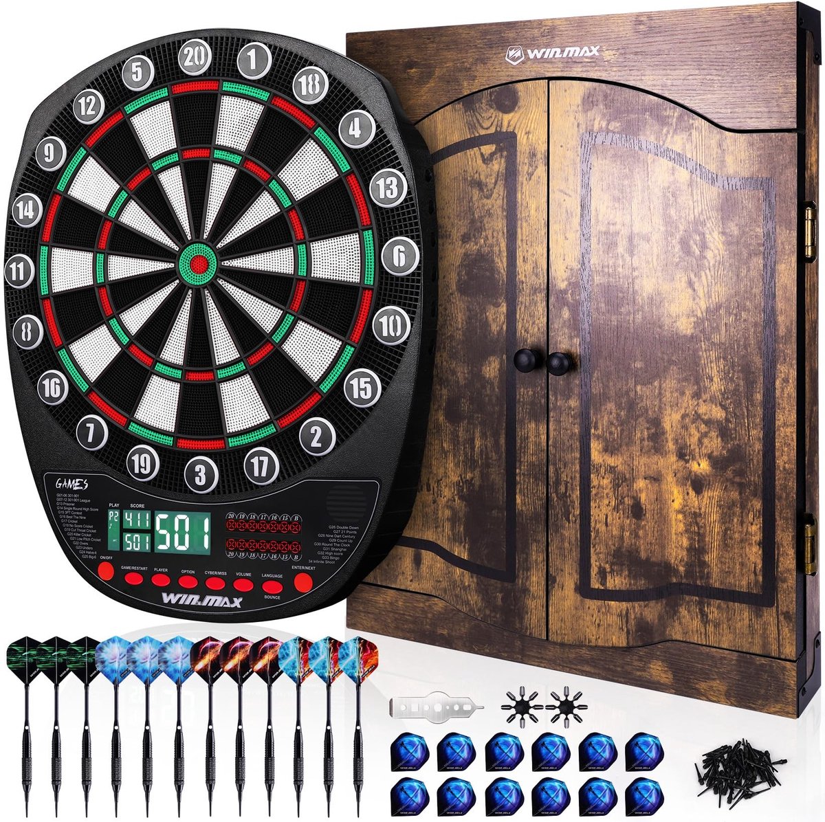 SolidKeus - Elektronisch Dartbord met LED Displays en 34 Spellen