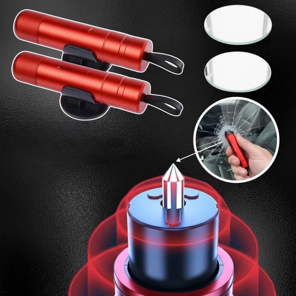 Zavio® Veiligheidshamer Set - Autogereedschap - Noodsituaties Voorkomen