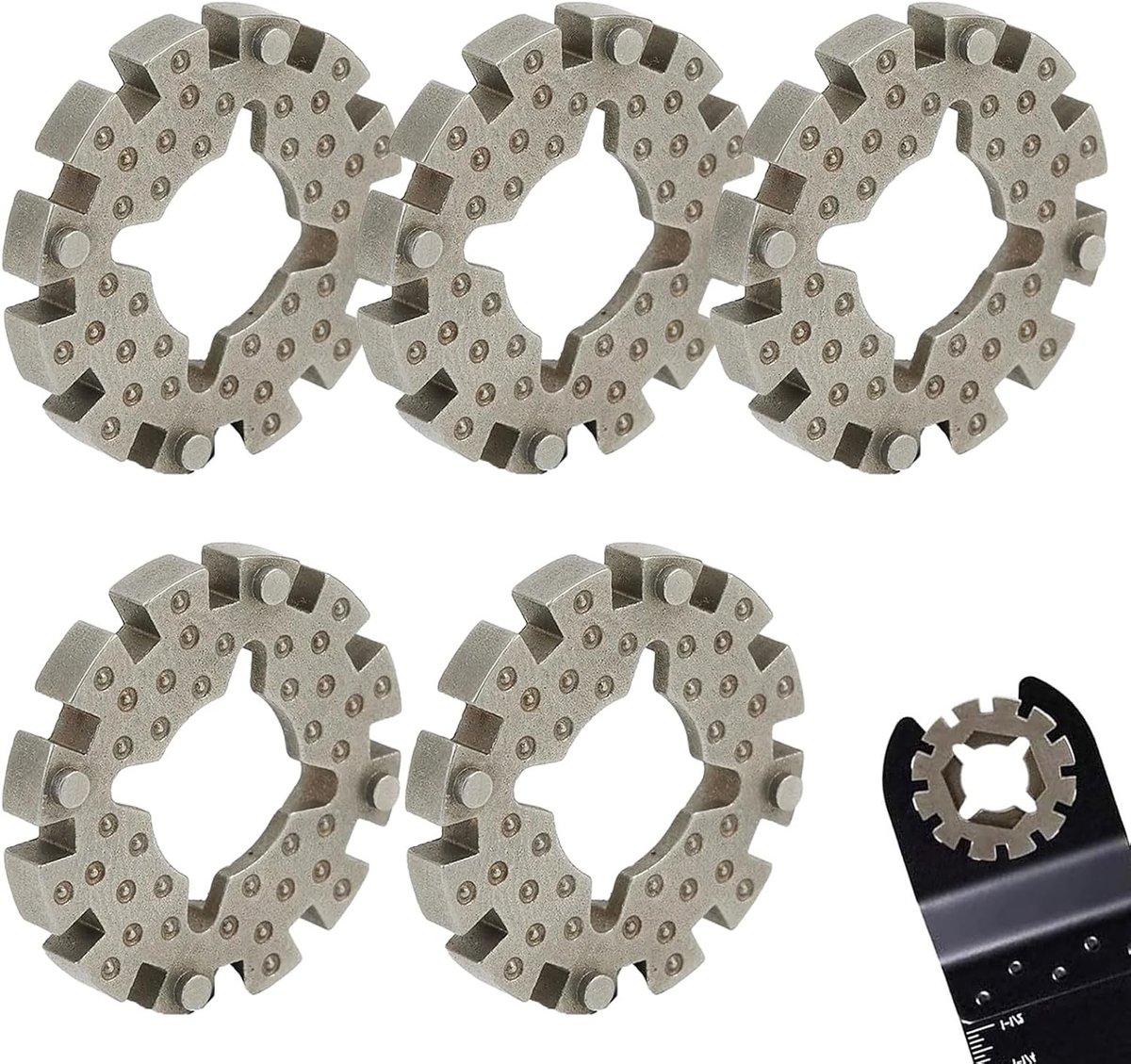 5-delige universele oscillatiezaagbladadapter voor multicutter, geschikt voor diverse power tools en accessoires