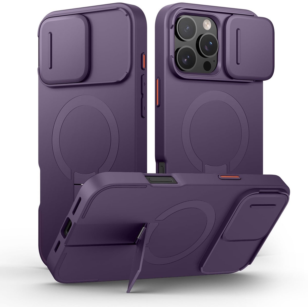 SolidKeus - Magnetische Beschermhoes Geschikt voor iPhone 16 Pro Max met Camera Cover en Stand