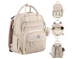 Brisby Premium Luiertas – Uitgebreide en Functionele Verzorgingstas – met Buggymontage – Anti Diefstal Vakken - Reistrolley Sleeve - Levenslange Garantie - Smooth Champagne