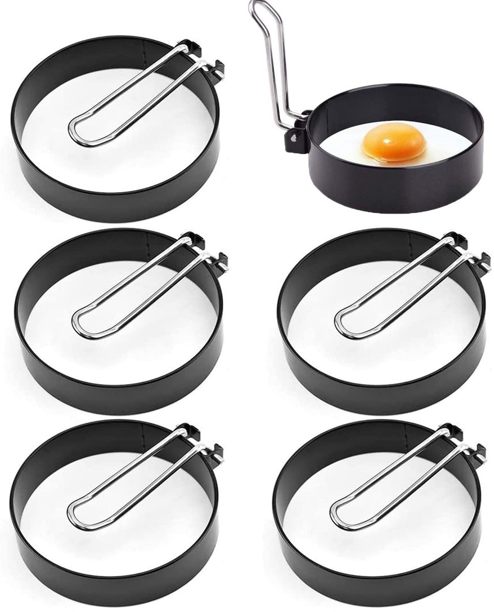 SolidKeus - Set van 6 RVS Omeletvormen voor Perfecte Eieren