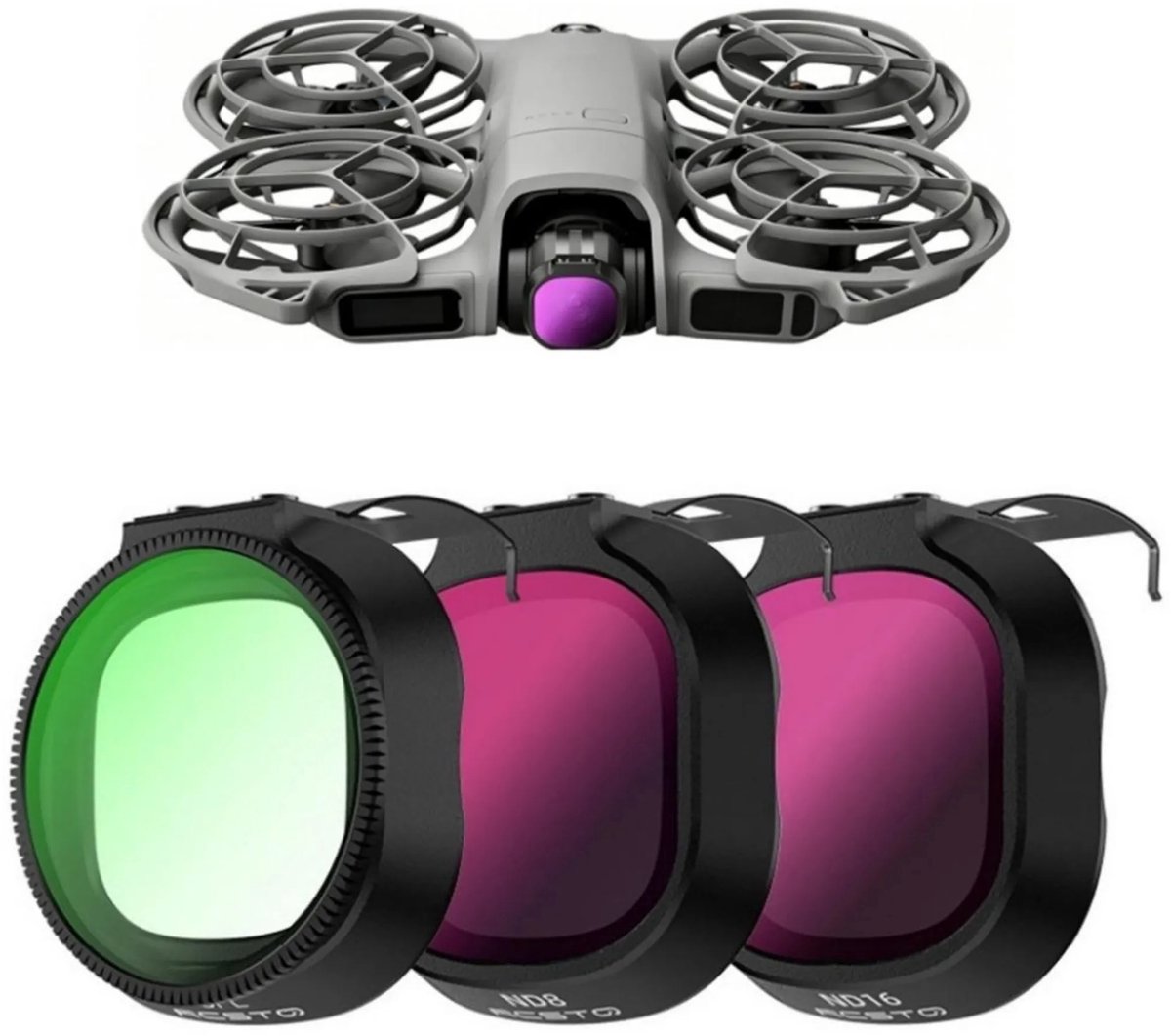 Casalora ND Filter Set geschikt voor DJI Neo 2 – CPL ND8 ND16 – Anti-Reflectie, Krasbestendig & HD Glas – Professionele Drone Accessoires – 3 Stuks