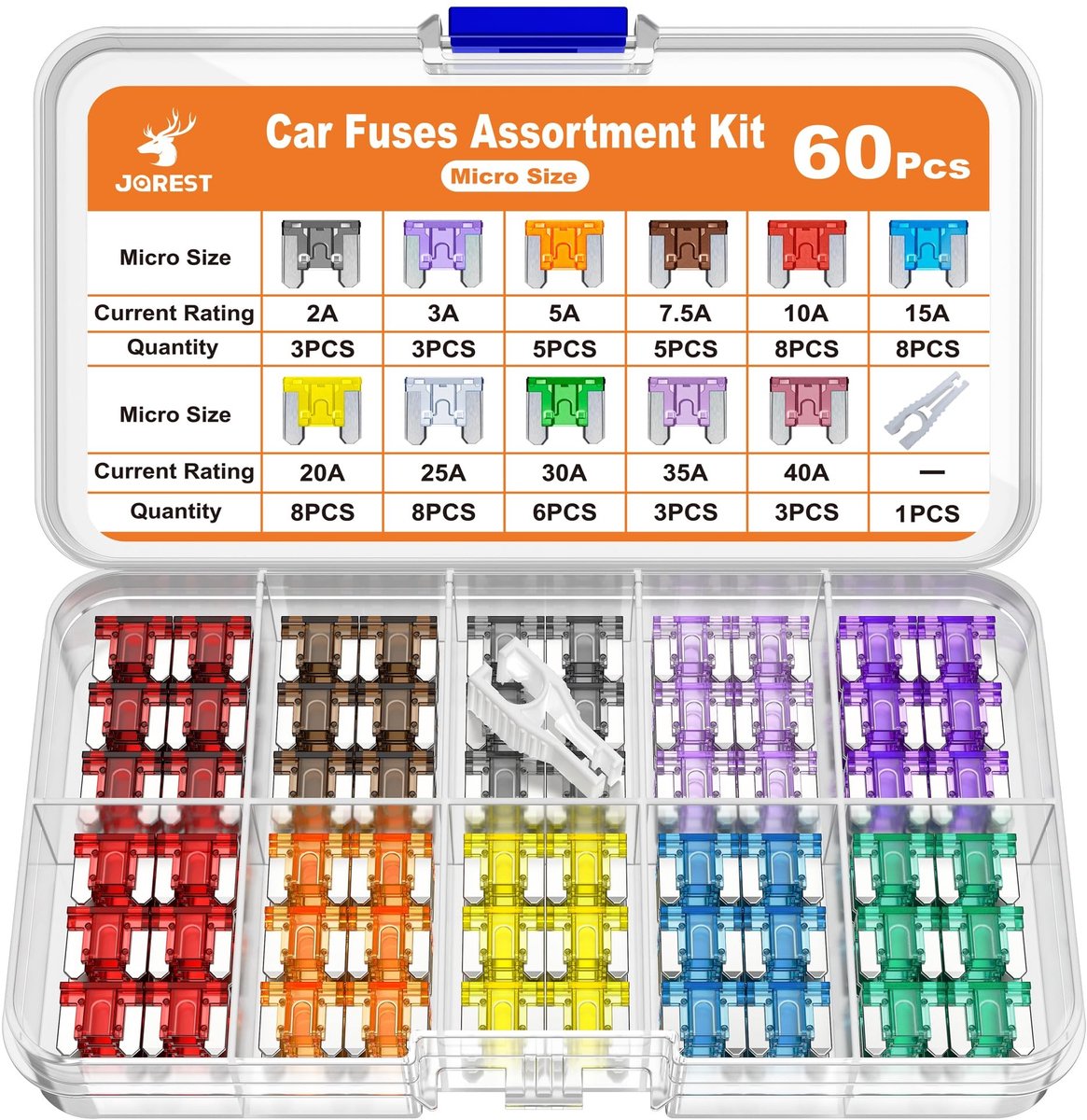 SolidKeus - 60 Delige Fuse Set voor Auto's en Motoren