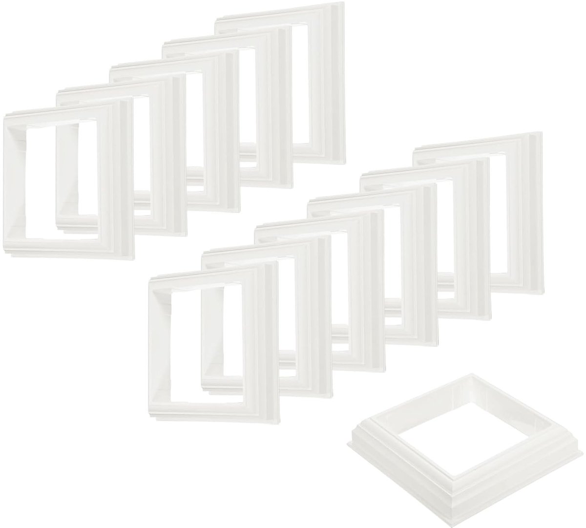 12 stuks witte vinyl palenschorten 12,7 x 12,7 cm, PVC afdekking voor paalbasis, antislip en weerbestendig voor veranda en hekwerk