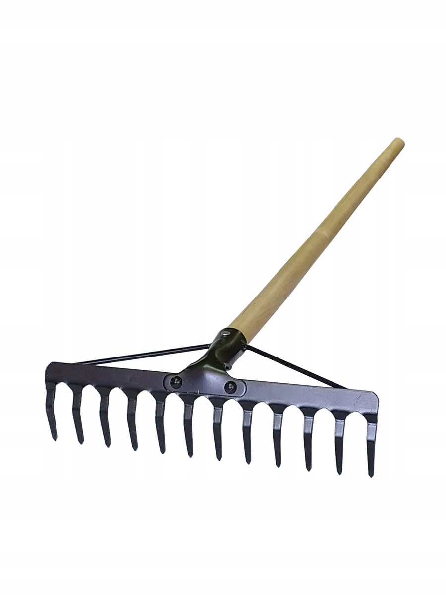 Versterkte Metalen Tuinhark met 12 Tanden - 132 cm