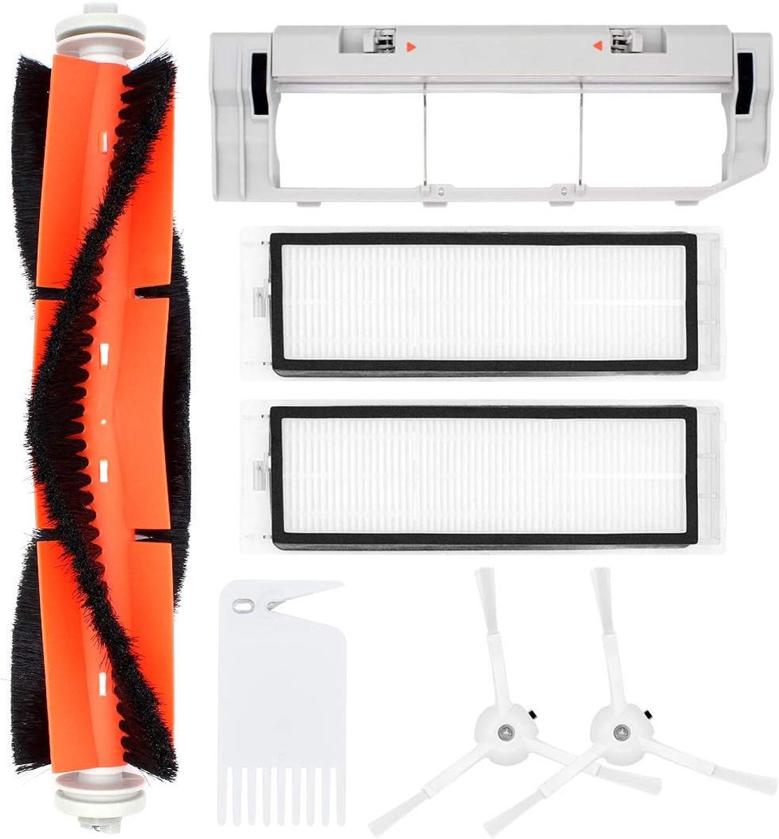 Accessoireset voor Xiaomi Roborock S55 S50 S51 robotstofzuiger - Vervangende onderdelenpakket met hoofdborstel, 2 HEPA-filters, 2 zijborstels, hoofdborstelhoes, reinigingsgereedschap