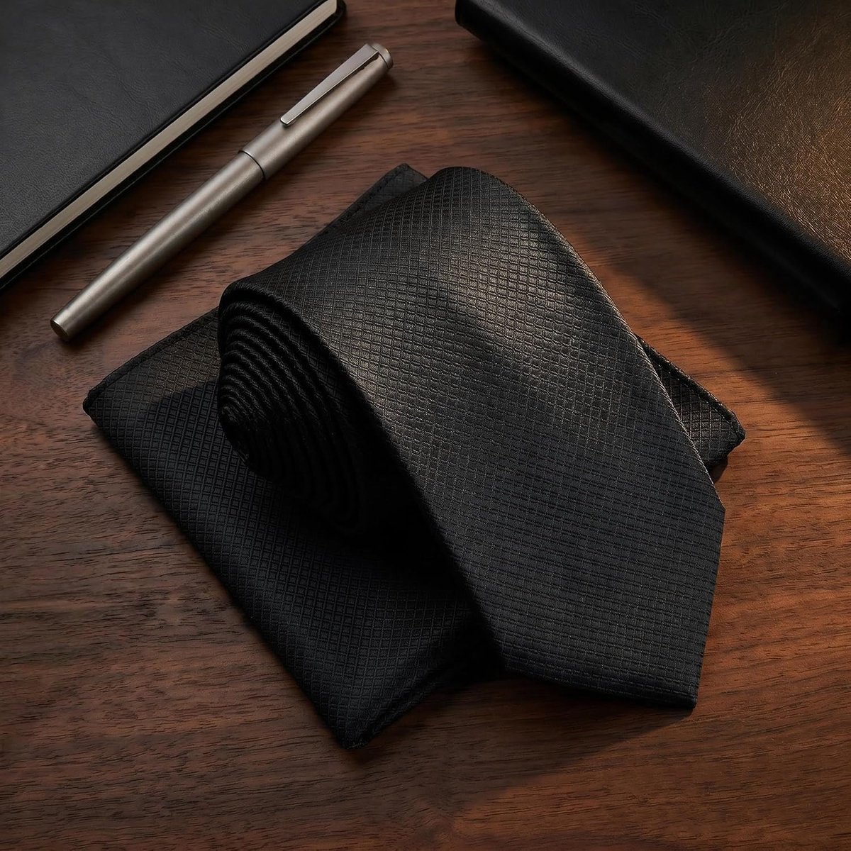 SHLAX&WING Effen kleur zwarte stropdassen voor mannen Classic Tie XL 160cm147cm Slim Skinny