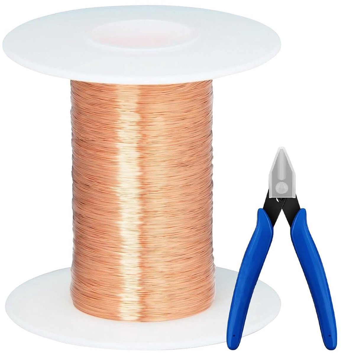 Draad, 0,1 mm x 100 m, spoelen, zacht, zonder lak | Koperdraad voor het maken van sieraden, doe-het-zelf, soldeerervaring, tuinieren (0,1 mm diameter)