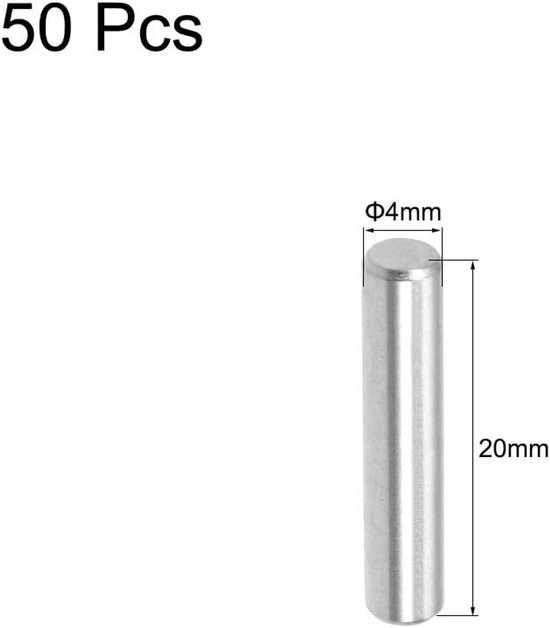 Sourcing map 100 stuks pluggen pen 304 roestvrij staal rek pen bevestigingselementen 1,5 mm x 6 mm 4mm 20mm 50Pcs — afbeelding 4