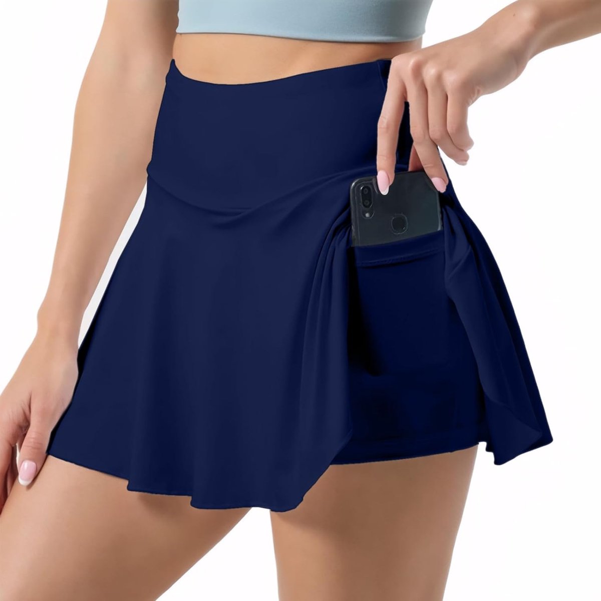 Tennisrok voor dames met shorts en zakken, sportrok, golf, 2-in-1, hoge taille, korte rok, elastisch, joggen, training, tennisrok, zomer, sport, mini-rok, hardlopen, casual