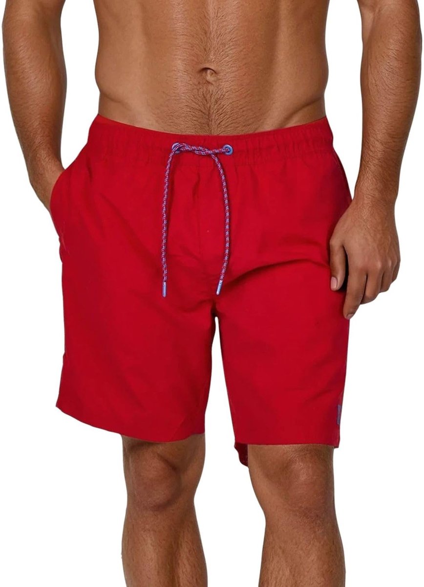 Riverso RIVDavid zwembroek voor heren, korte broek, zomer, sportshorts, tunneltrekkoord, 100% polyester, zwart, blauw, rood, groen, oranje, S, M, L, XL, XXL, 3XL, 4XL, 5XL