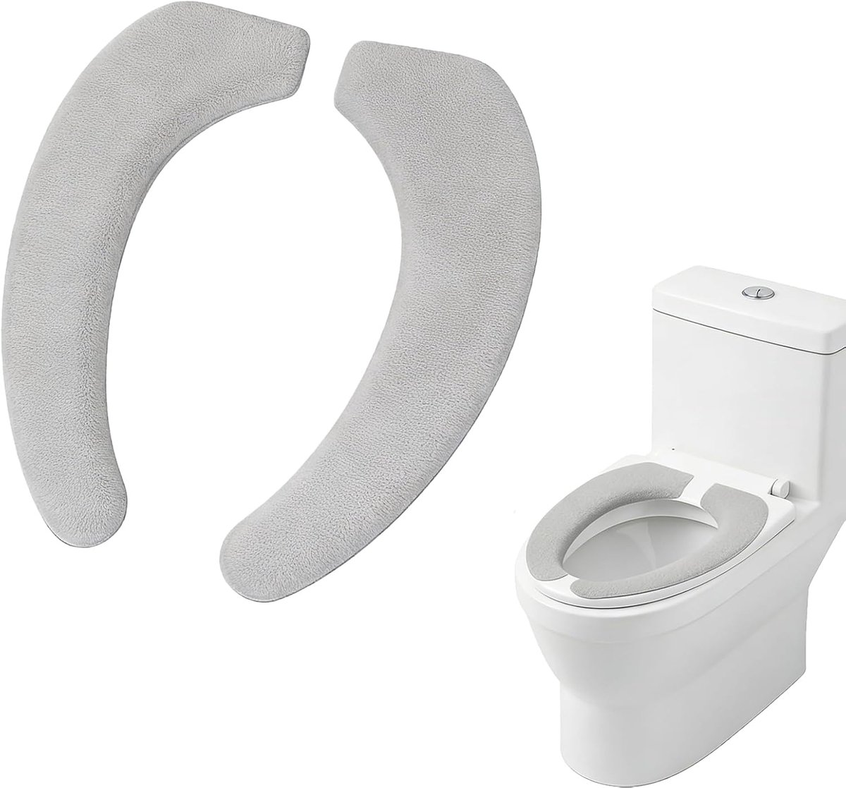 Zelfklevende toiletbrilhoes - wasbaar wc-zitkussen - antibacterieel en warm - geschikt voor ovale wc-brillen