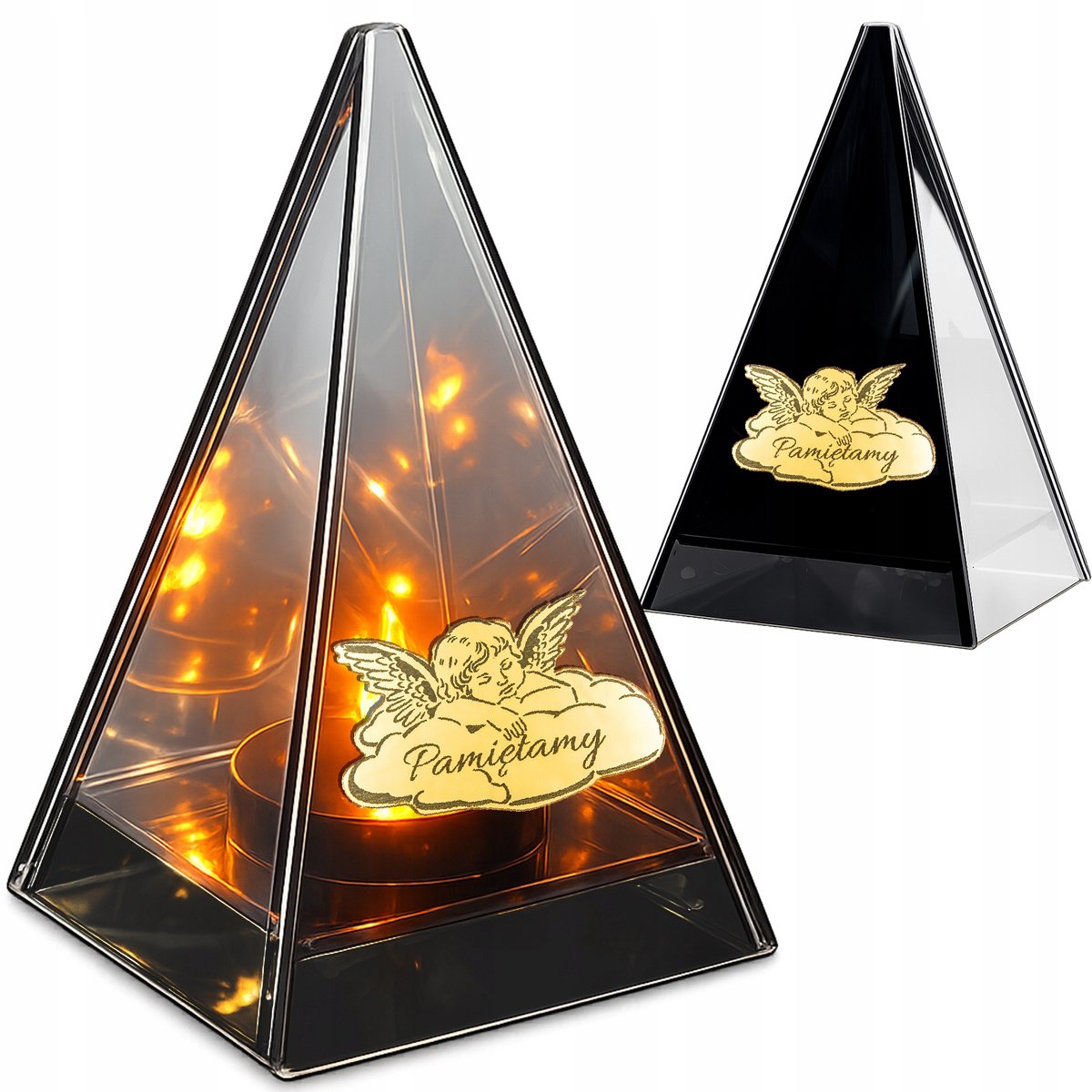LED Graf Lampion met Vlam Effect - Glas & Goud