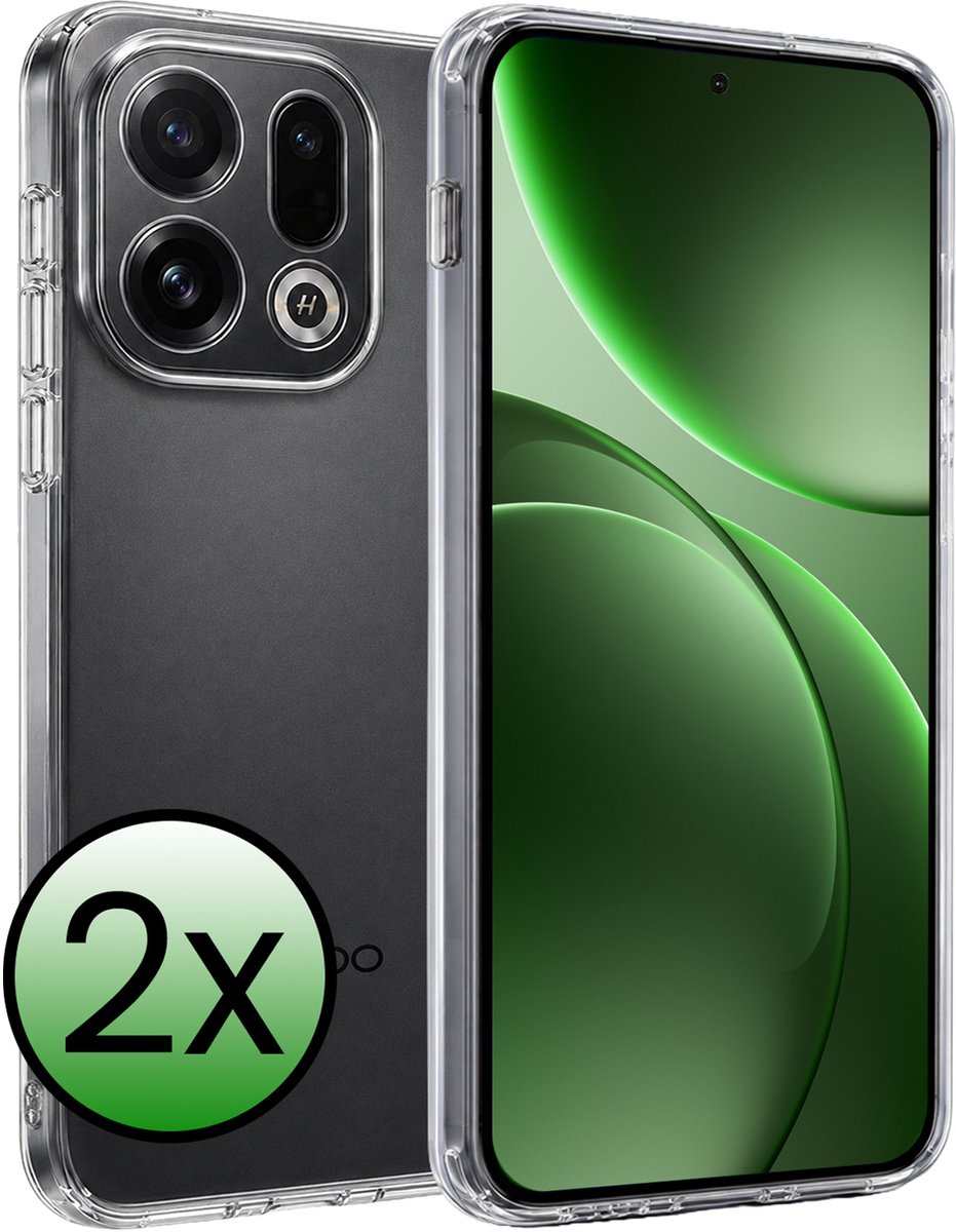 Hoesje 2 Stuks - Geschikt voor OPPO Find X9 - Sterk & Shockproof - Case Siliconen - Back Cover - Telefoon Hoes - Transparant