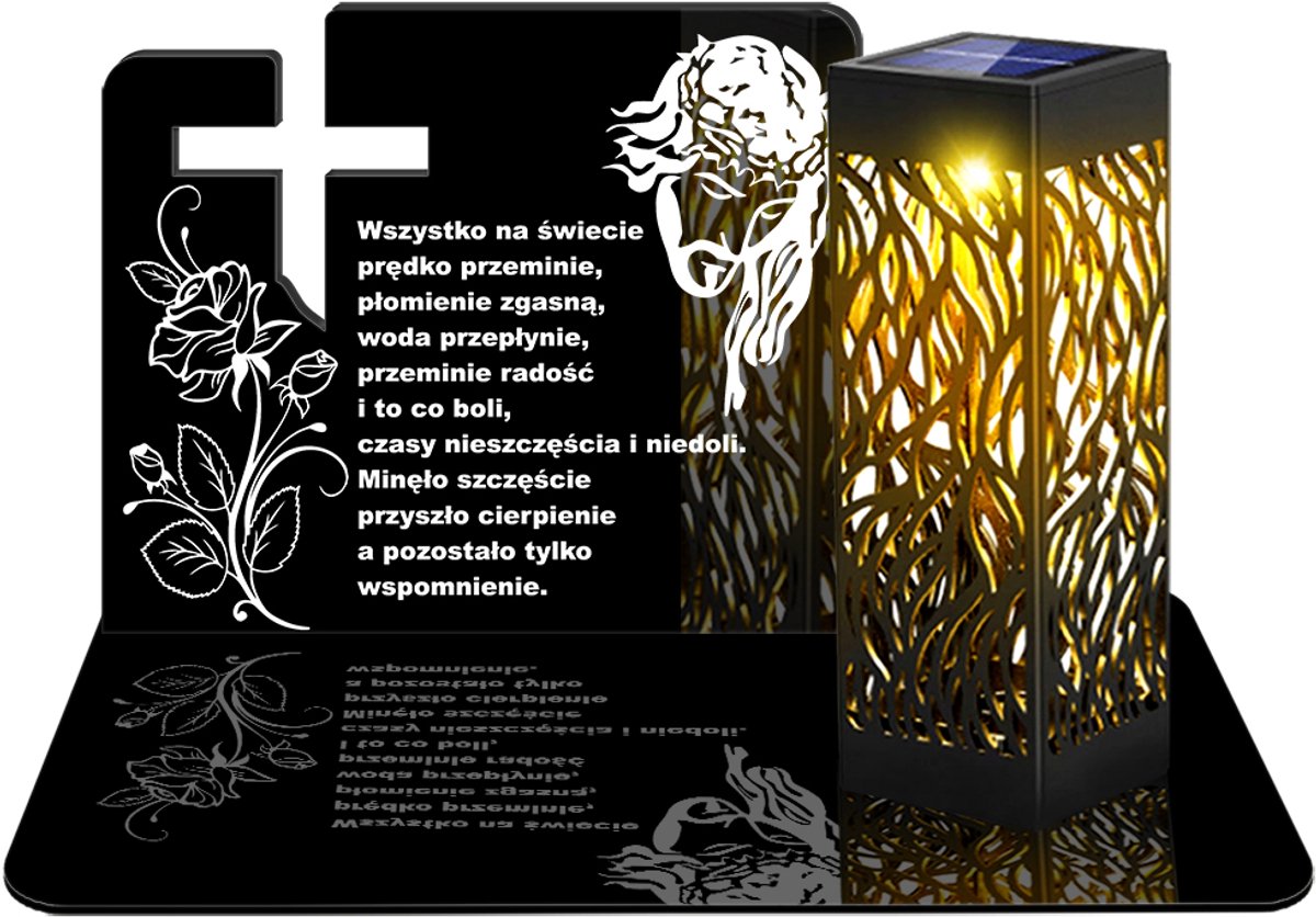 Zonne-LED Graflicht met 3D Kruis - Weerbestendig & Automatisch