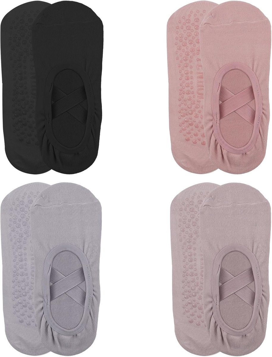 Sokken, antislip, pilatessokken, yogasokken voor dames, voor yoga, barre, pilates, dans, fitness