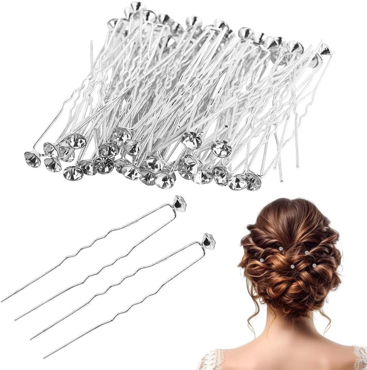 Haarspelden, accessoires met lichtpunten van strass voor dames, bruiloftsclips, hoofdtooi van kristallen