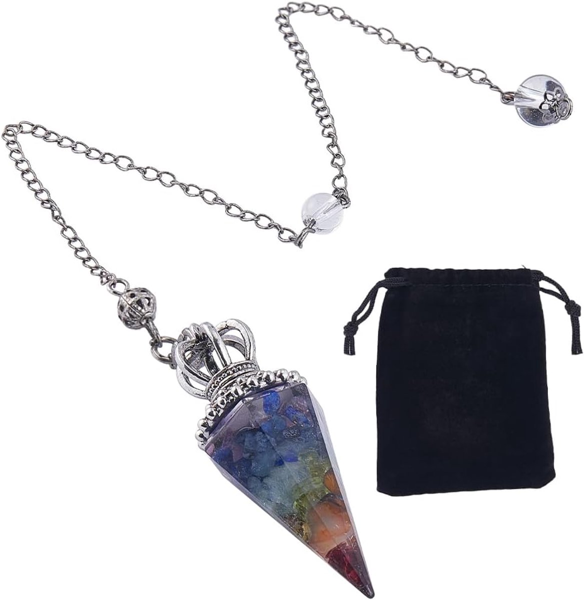 Genezende Slinger Kristal Wichelroedelroede Slinger Waarzeggerij Kristal Slinger Waarzeggerij 7 Chakra Stenen Energie Kristallen voor Reiki Healing Crystal Grid Meditatie Gift