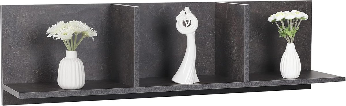 106 x 30 x 22 cm Hangende plank betonlook grijs – RICOO Floating shelf WM014-BG