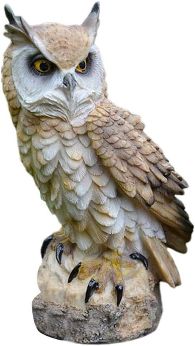 Figuur uil Uil Uhu grijpvogel tuinfiguur dierenfiguur meerkleurig vogelverschrikker uil uil hars tuindecoratie vogeldecoratie
