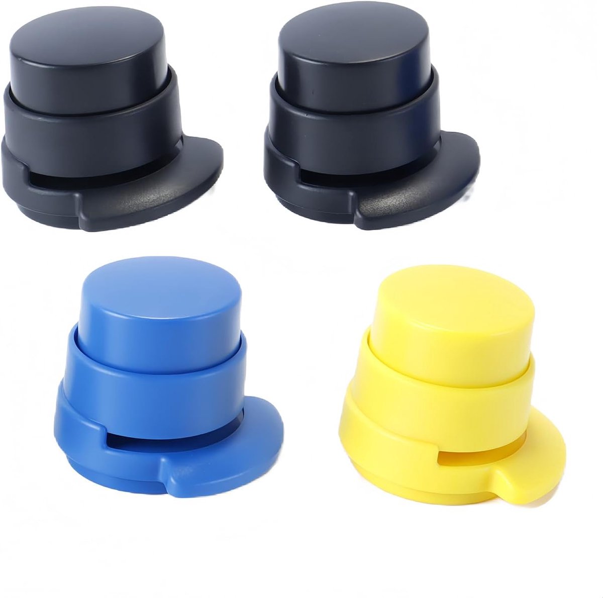 4-pack draagbare nietmachine zonder nietjes, ABS meerkleurige papierbinder, geen nietjes, naaldloos, mini-kantoorgereedschap
