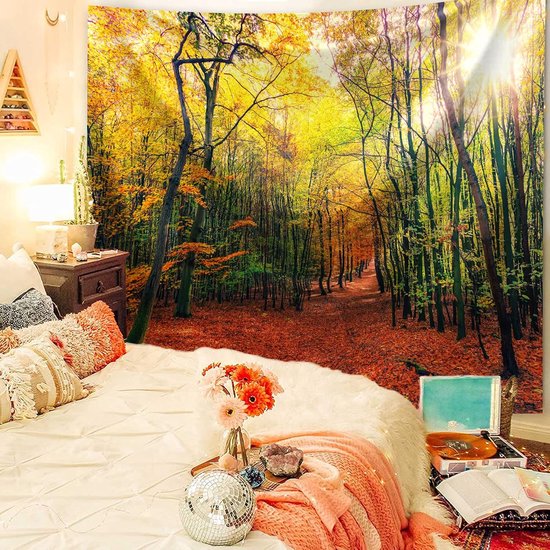 Bos Boom Wandtapijt Wandtapijt Wandtapijt Natuur Landschap Patroon Print Strand Deken voor Slaapkamer Woonkamer Slaapzaal 230 x 180 cm van B.O.S — afbeelding 3