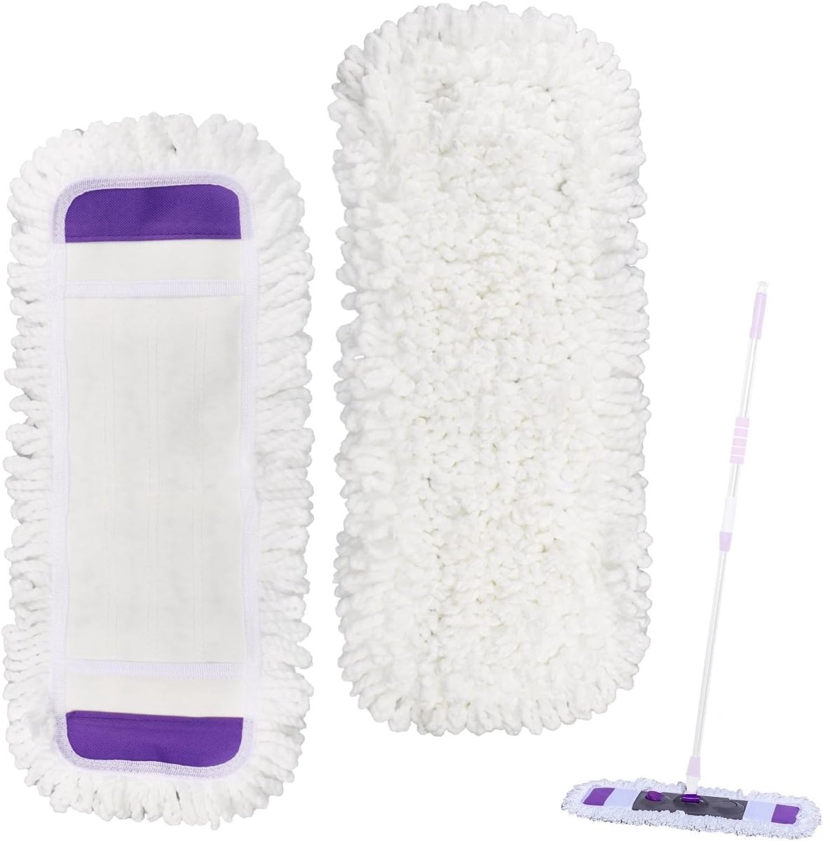 2 Stuks Wisserovertrek 50 cm Lange Vervangende Overtrek Wisser | Microvezel Vloerwisser Overtrek Vloerwisser Vervangende Mop Vervangende Overtrek voor Vuilopname Door Mop