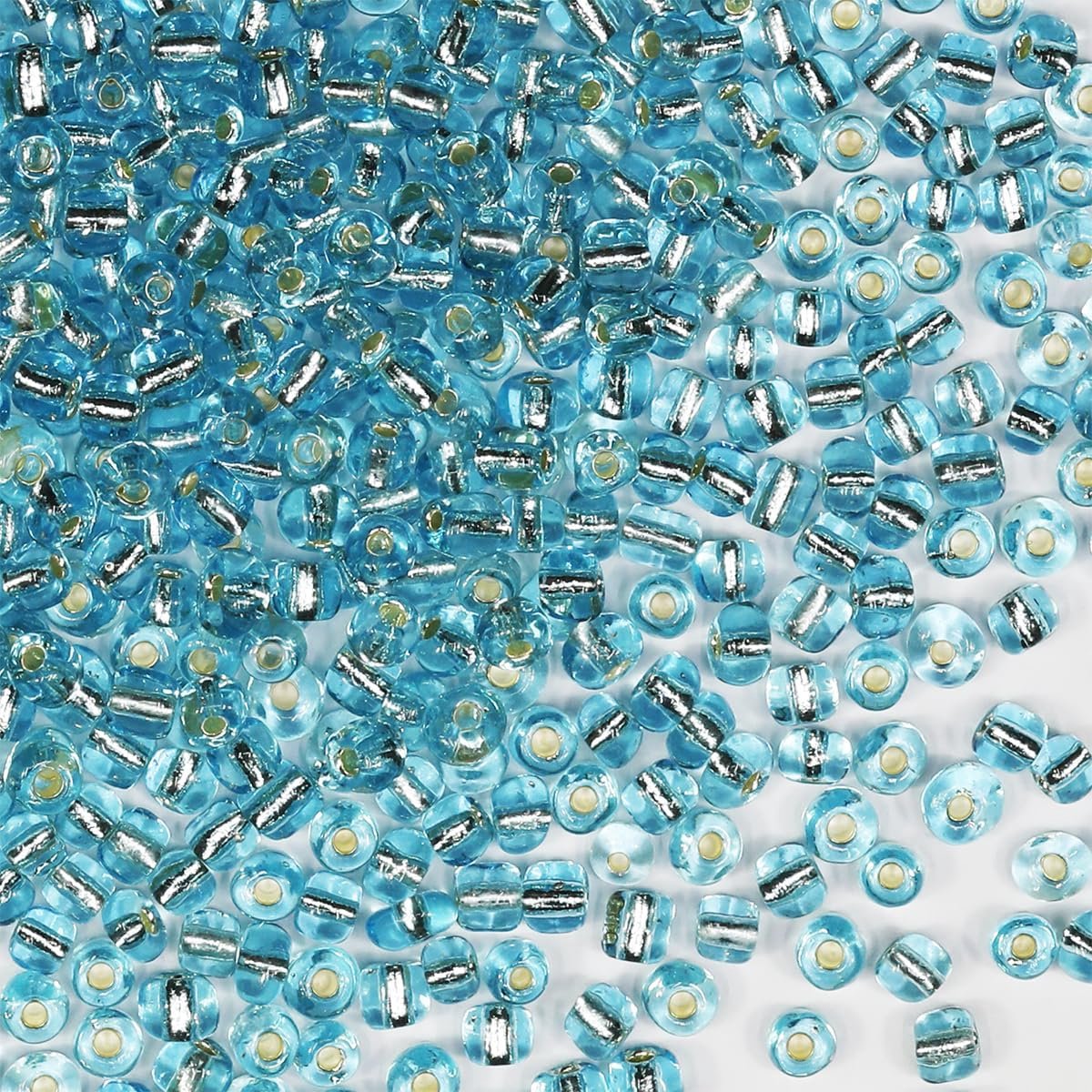Rocailles 110 gram ongeveer 1600 stuks, 4 mm 6/0 hemelsblauw glas ambacht voor het maken van oorbellen, armbanden, hangers, taille sieraden, doe-het-zelf handgemaakte rocailles (hemelsblauwe