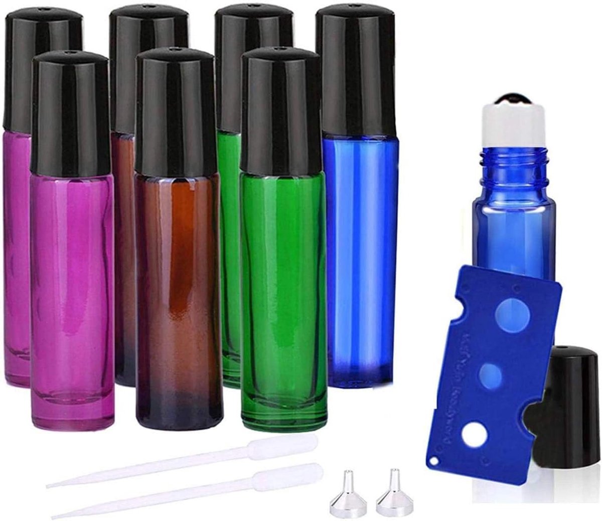 CXK-flesjes met etherische olie-rol, 2-delige druppelaars en 1 flesopener, perfect voor huisparfums Etherische oliën, veelkleurig