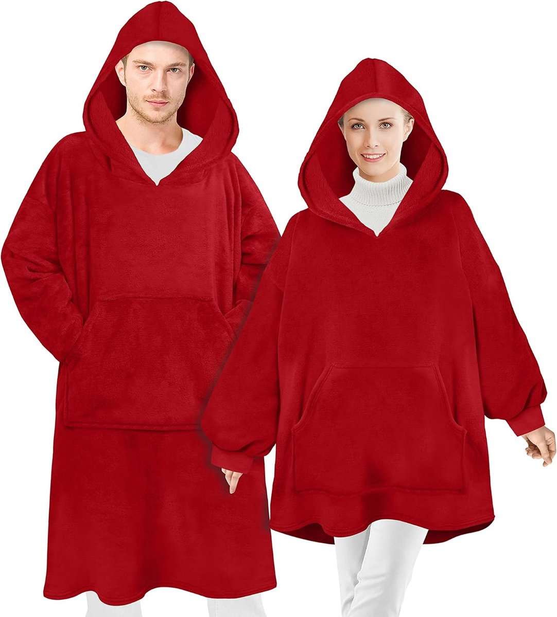 Hoodie Oversize knuffelfleece met capuchon