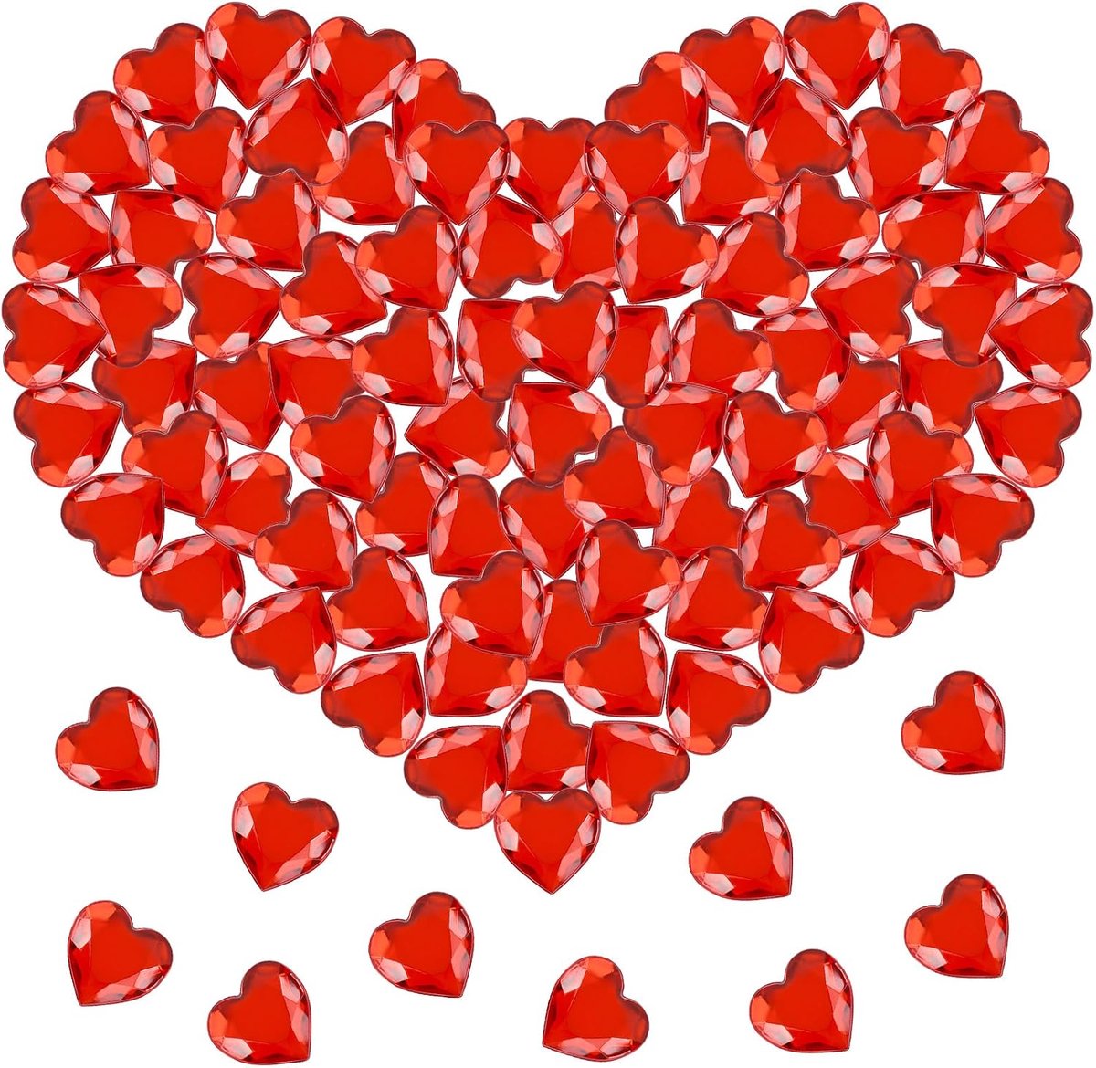 Kristal decoratief hart 200 stuks rood hart acryl voor Valentijnsdag bruiloft decoratie bruiloft decoratie Valentijnsdag (rood)