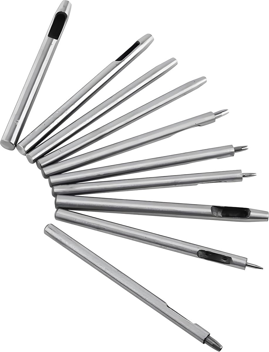 Perforator Hobbygereedschap - 10-Delige Metalen Set, Holle Riemponsgereedschap, 0,5-5 Mm