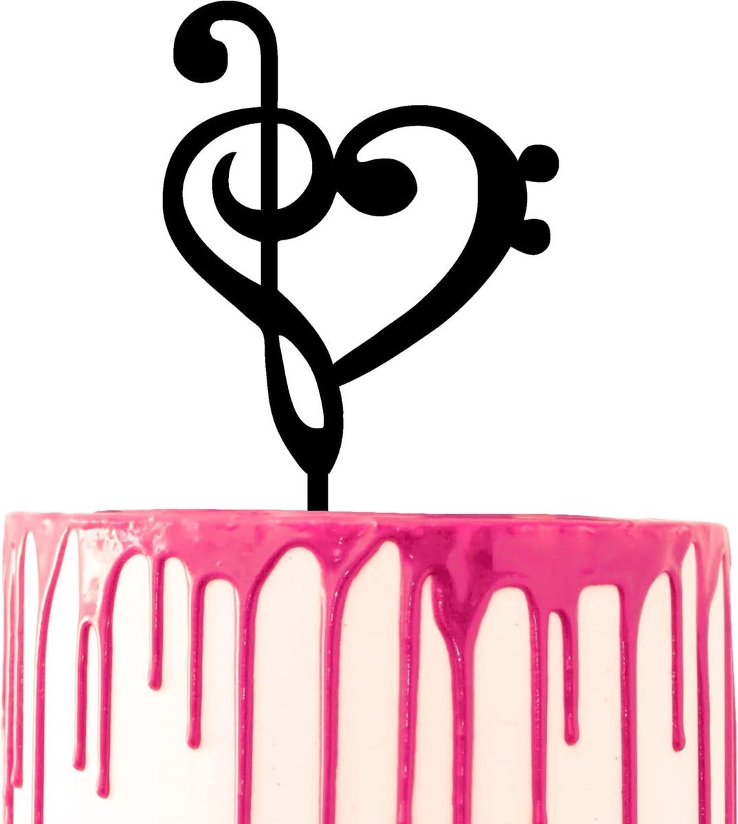 Cake topper muzikale sleuteltjes maken hartvormige acryl bruidstaart topper thematische decoratie