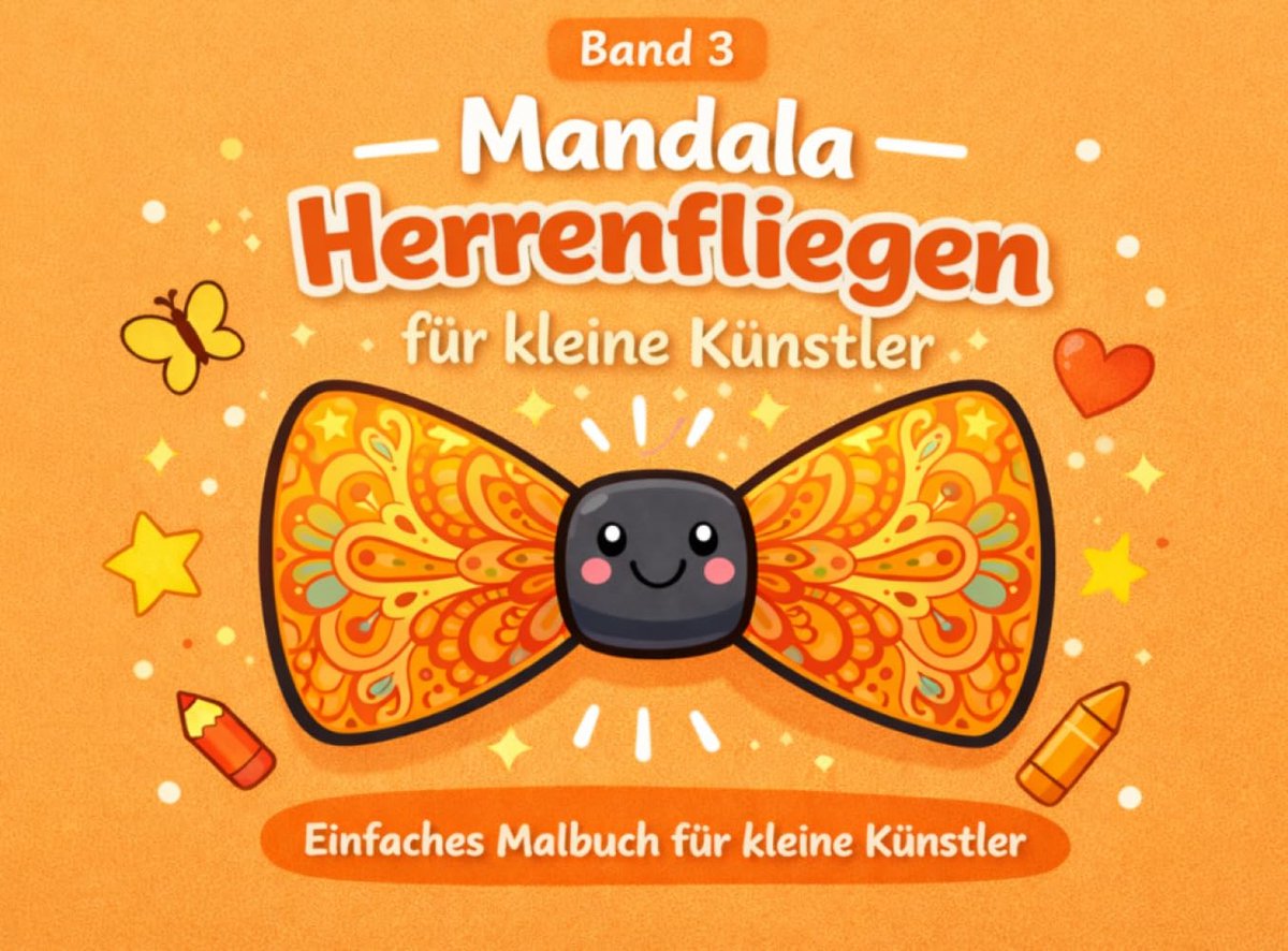 Herrenfliegen für kleine Künstler: Kreatives Ausmalbuch mit detaillierteren Mandala-Motiven für Kinder mit fortgeschrittener Malerfahrung, einseitig bedruckt