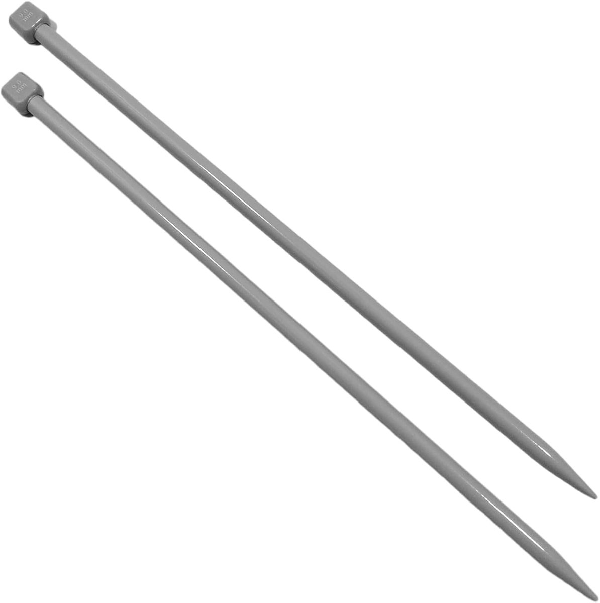 Breinaalden 9 mm x 35 cm, lange naalden met ergonomische handgreep, ideaal voor breiprojecten, geschikt voor beginners en experts (1 paar, 9 mm x 35 cm)