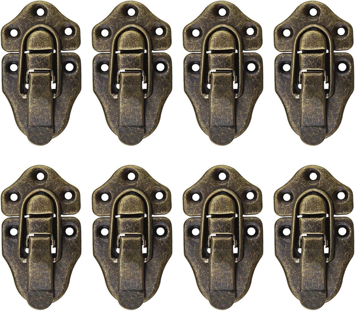 8 Stks Box Case Latch Hasp, Retro Stijl Metalen Duckbilled Box Lock Toggle kabinet Catch (Antiek Brons)