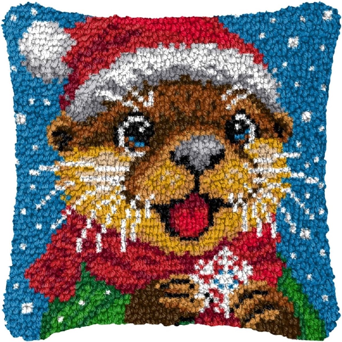 Haak tapijt kits, klink haak tapijt, DIY kruis haak handwerk mat tapijten, kleur voorgedrukt canvas voor voorgesneden garen，30x30cm