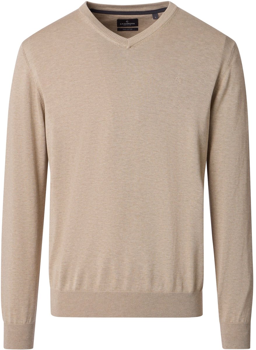 CASAMODA Pullover V-Hals Ecru - Maat XXL - Heren - Pullovers